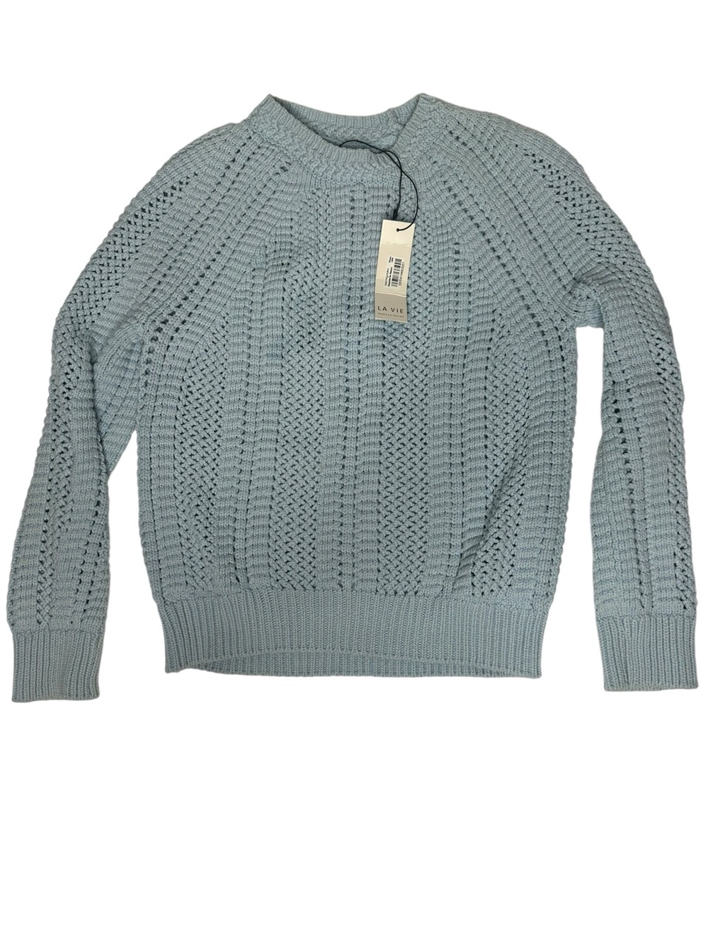NWT La Vie by Rebecca Taylor Baby Blue Cable knit Sweater XS
